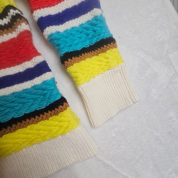 Alice+Olivia Zelda M? 3D Textured Bright Striped Pullover. Size Tag missing. - Picture 11 of 16